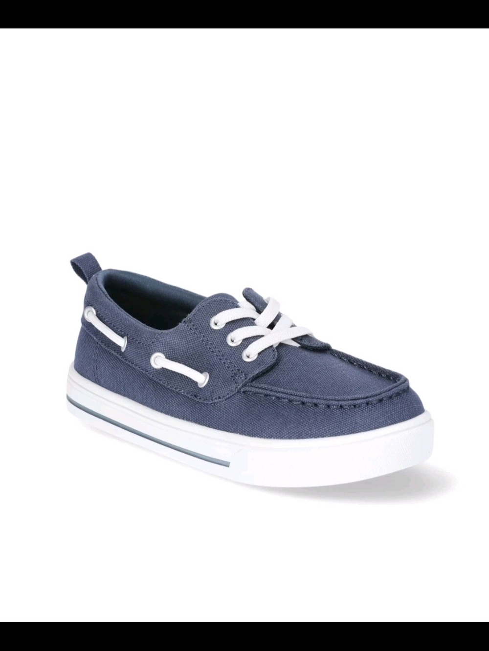 Boys Wonder Nation Slip On Canvas Boat Shoe Navy and White Size 10 Toddler